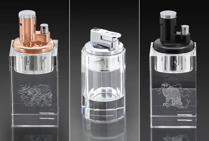 Vector-KGM выпустила четыре новых настольных зажигалки с кристаллическим основанием